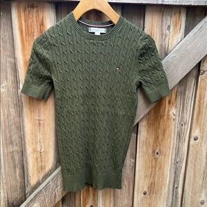 Tommy Hilfiger Green Cable Knit Sweater
